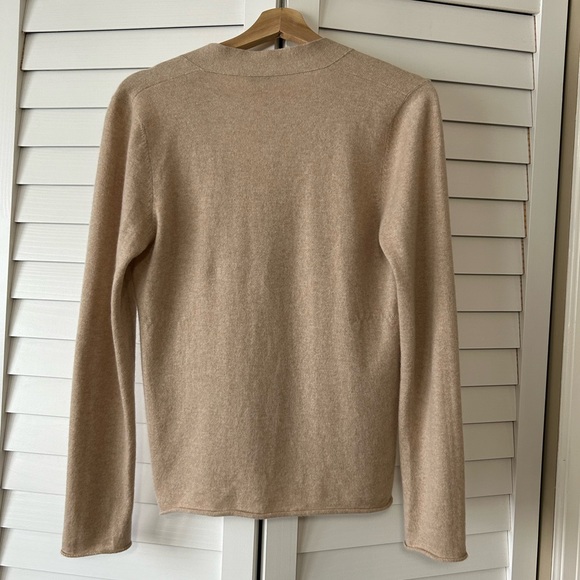 LUXE Brunello Cucinelli Pure Cashmere Medium Tan/Beige Cardigan Sweater Top - Picture 10 of 11